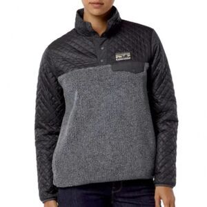 Patagonia Women's 2015 Grey and Black Sherpa Quilted Snap Jacket Small